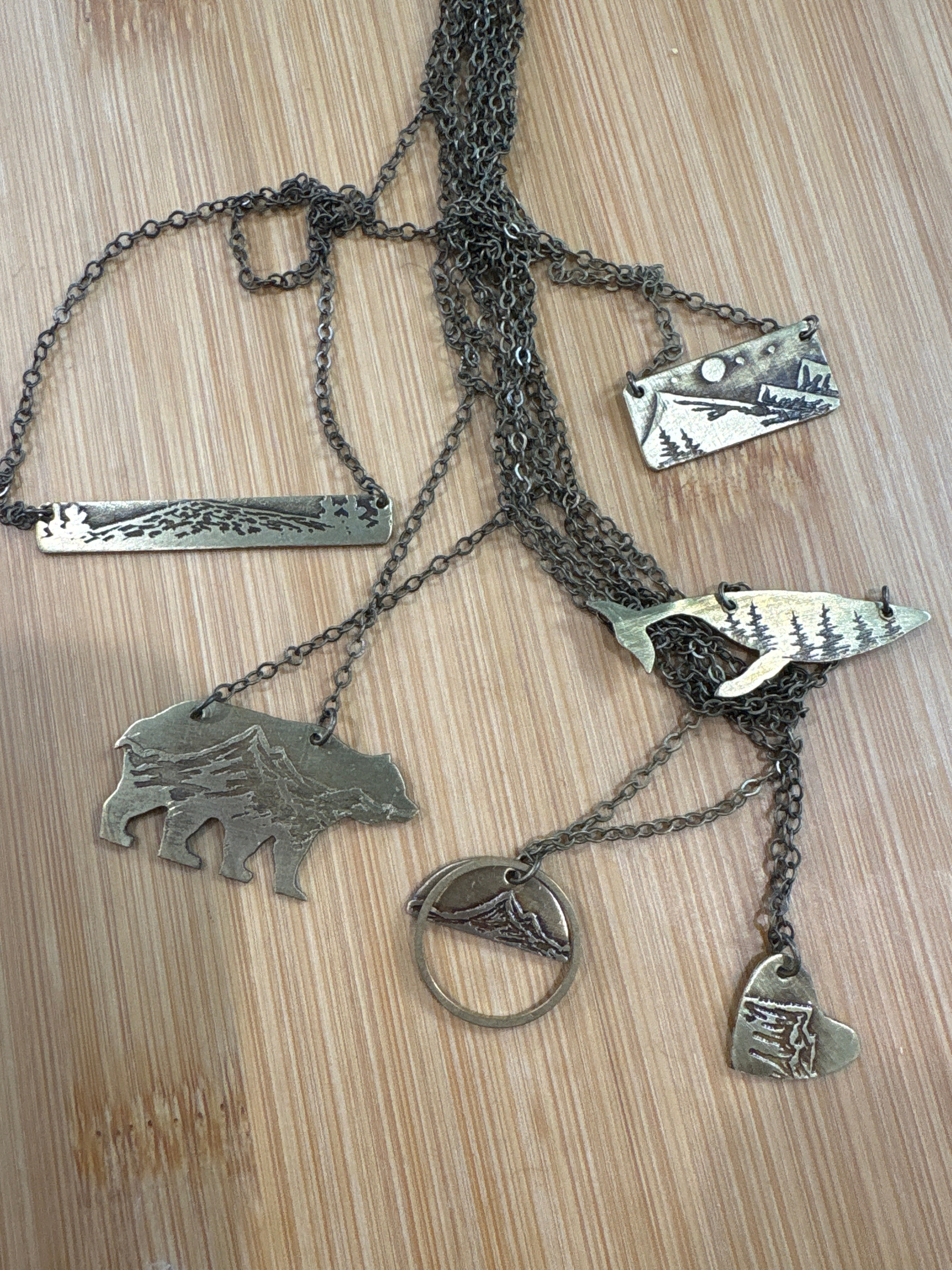 Handmade Double-Sided Brass Necklaces