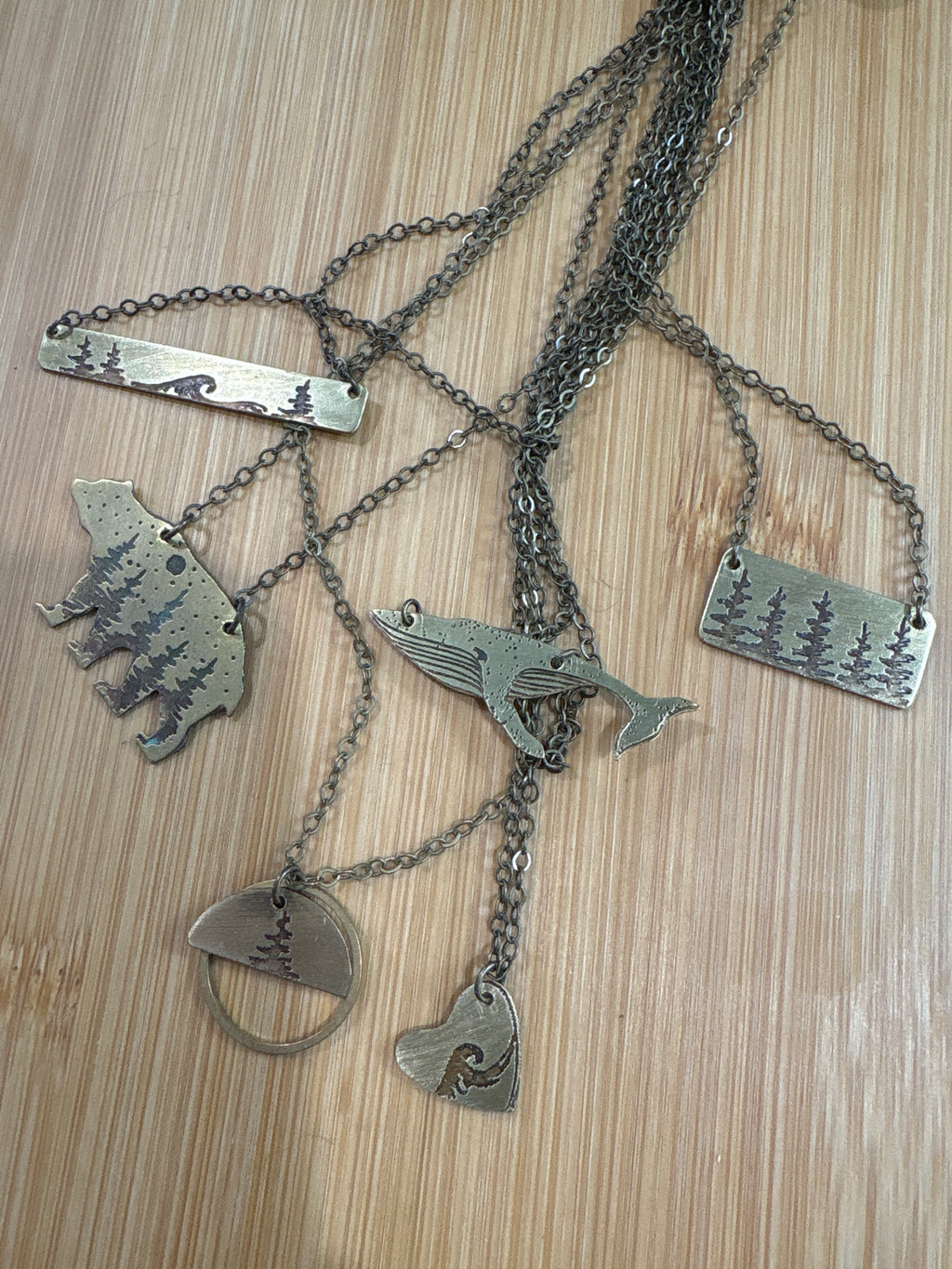 Handmade Double-Sided Brass Necklaces