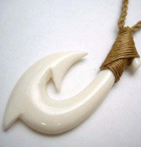Fish Hook Necklace With Hawaiian Design, 58% OFF