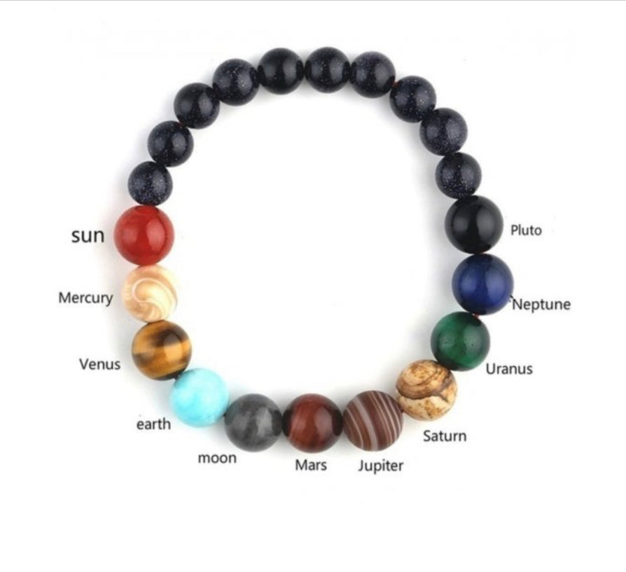 Planets of our Galaxy gemstone bracelet